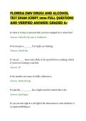 FLORIDA DMV DRUGS AND ALCOHOL&NewLine;TEST EXAM SCRIPT 2026 FULL QUESTIONS&NewLine;AND VERIFIED ANSWERS GRADED A&plus;