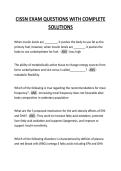 CISSN EXAM QUESTIONS WITH COMPLETE SOLUTIONS