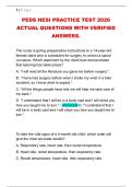 PEDS HESI PRACTICE TEST 2026 &NewLine;ACTUAL QUESTIONS WITH VERIFIED &NewLine;ANSWERS&period;