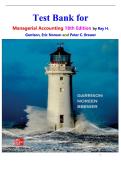 Test Bank for Managerial Accounting 18th Edition by Ray H&period; Garrison&comma; Eric Noreen and Peter C&period; Brewer isbn-9781266634505 Complete Verified Guide for Chapter 1 Graded A&plus; Questions and Answers