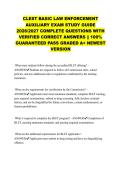 CLEST BASIC LAW ENFORCEMENT AUXILIARY EXAM STUDY GUIDE 2026&sol;2027 COMPLETE QUESTIONS WITH VERIFIED CORRECT ANSWERS &vert;&vert; 100&percnt; GUARANTEED PASS GRADED A&plus; NEWEST VERSION&NewLine;