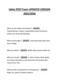 Idaho POST Exam UPDATED VERSION