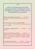 CIP C112 Practical Issues In Claims &NewLine;Management Real Comprehensive Exam &NewLine;with Practice questions & Verified Answers &NewLine;2026 updated Pass Guaranteed