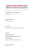 Asbestos Project Monitor Exam Questions and Correct Answers