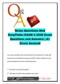 NCLEX Questions Med Surg&sol;Patho Exam 4 2026 &lpar;MS-PATHO4-2026&rpar; &vert; 500&plus; NCLEX Questions on Endocrine&comma; Oncology&comma; Hepatitis&comma; Thyroid & Immune Disorders &vert; Chamberlain University