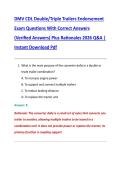 DMV CDL Double&sol;Triple Trailers Endorsement &NewLine;Exam Questions With Correct Answers &NewLine;&lpar;Verified Answers&rpar; Plus Rationales 2026 Q&A &vert; &NewLine;Instant Download Pdf 
