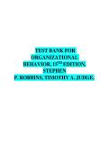 Test Bank for Organizational Behavior 15th Edition Robbins & Judge&period;