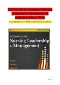 TEST BANK for Essentials of Nursing &NewLine;Leadership & Management 8th &NewLine;Edition by Sally A&period; Weiss &NewLine;ALL CHAPTERS 1-31 WITH RATIONALES&vert; A&plus; GRADE 