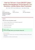 Galen NUR 170 Exam 1 &lpar;Latest 2026&sol;2027 Update&rpar; &vert; Anemias&comma; Pain Management&comma; Pre&sol;Post-Op Care&comma; Electrolytes & ABGs &vert; Med-Surg Nursing Fundamentals &vert; Exam Questions & Answers &vert; Grade A&plus;