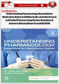 Study Guide for Understanding Pharmacology&colon; Essentials for Medication Safety 3rd Edition by M&period; Linda Workman & LaCharity &vert; Pharmacology Review Questions & Answers &vert; Nursing Exam Prep 2025&sol;2026