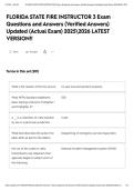 FLORIDA STATE FIRE INSTRUCTOR 3 Exam Questions and Answers &lpar;Verified Answers&rpar; Updated &lpar;Actual Exam&rpar; 20252026 LATEST VERSION&excl;&excl;&NewLine;&NewLine;