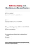 Defensive Driving Test &ndash; Questions and Answers