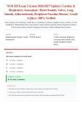 NUR 265 Exam 2 &lpar;Latest 2026&sol;2027 Update&rpar; &vert; Cardiac & Respiratory Assessment &vert; Heart Sounds&comma; Heart Valves & Lung Sounds &vert; Nursing Assessment Review &vert; Exam Questions & Answers &vert; Grade A&plus;