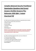 Comptia Advanced Security Practitioner &NewLine;Examination Questions And Correct &NewLine;Answers &lpar;Verified Answers&rpar; Plus &NewLine;Rationales 2026 Q&A &vert; Instant &NewLine;Download Pdf 