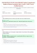 NUR 265 Final Exam &lpar;Latest 2026&sol;2027 Update&rpar; &vert; Comprehensive Health Assessment &vert; Head-to-Toe Nursing Assessment&comma; Systems Review & Clinical Reasoning &vert; Exam Questions & Answers &vert; Grade A&plus;