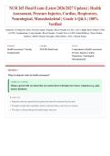 NUR 265 Final Exam &lpar;Latest 2026&sol;2027 Update&rpar; &vert; Health Assessment&comma; Pressure Injuries & Cardiac Nursing Concepts &vert; Comprehensive Nursing Assessment Review &vert; Exam Questions & Answers &vert; Grade A&plus;