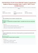 NUR 265 Final Exam &lpar;Latest 2026&sol;2027 Update&rpar; &vert; Complete Health Assessment &vert; Head-to-Toe Physical Assessment&comma; Systems Review & Clinical Reasoning &vert; Exam Questions & Answers &vert; Grade A&plus;