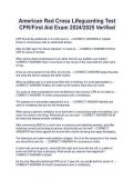 American Red Cross Lifeguarding & CPR Study Guide 2026 &ndash; Water Safety&comma; Rescue Skills&comma; First Aid & Emergency Response Review Notes