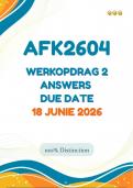 AFK2604  Werkopdrag 2 &vert;&vert;&lpar;Complete Answers &ast; Guidelines&rpar;&vert; Due Date 18 Junie 2026