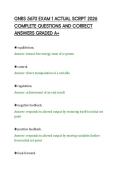 GNRS 5670 EXAM 1 ACTUAL SCRIPT 2026&NewLine;COMPLETE QUESTIONS AND CORRECT&NewLine;ANSWERS GRADED A&plus;