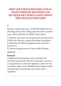 FDNY COF P-98 EXAMINATION ACTUAL &NewLine;EXAM COMPLETE QUESTIONS AND &NewLine;DETAILED SOLUTIONS LATEST UPDATE &NewLine;THIS YEAR JUST RELEASED