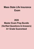 Massachusetts State Life Insurance Exam Practice Questions&comma; Answers & Licensing Study Guide &lpar;2026 Updated&rpar;