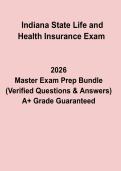 Indiana State Life and Health Insurance Exam Practice Questions&comma; Answers & Licensing Study Guide &lpar;2026 Updated&rpar;