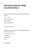 HBSS ACTUAL PAPER 2026 VERIFIED&NewLine;SOLUTIONS GRADED A&plus;