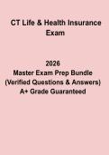 Connecticut Life & Health Insurance Exam Practice Questions&comma; Answers & Licensing Study Guide &lpar;2026 Updated&rpar;