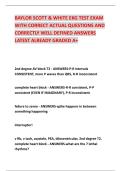 BAYLOR SCOTT & WHITE EKG TEST EXAM &NewLine;WITH CORRECT ACTUAL QUESTIONS AND &NewLine;CORRECTLY WELL DEFINED ANSWERS &NewLine;LATEST ALREADY GRADED A&plus; 