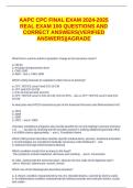 AAPC CPC FINAL EXAM 2024-2025 REAL EXAM 100 QUESTIONS AND CORRECT ANSWERS&lpar;VERIFIED ANSWERS&rpar;&vert;AGRADE
