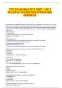 CPC EXAM PRACTICE PART 1 OF 3 MULTIPLE CHOICE QUESTIONS AND ANSWERS