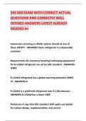 SAE 609 EXAM WITH CORRECT ACTUAL &NewLine;QUESTIONS AND CORRECTLY WELL &NewLine;DEFINED ANSWERS LATEST ALREADY &NewLine;GRADED A&plus; 