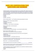 AAPC CPC CERTIFICATION TEST QUESTIONS AND ANSWERS