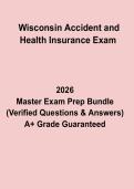Wisconsin Accident and Health Insurance Exam Practice Questions&comma; Answers & Licensing Study Guide &lpar;2026 Updated&rpar;