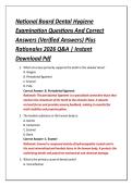 National Board Dental Hygiene &NewLine;Examination Questions And Correct &NewLine;Answers &lpar;Verified Answers&rpar; Plus &NewLine;Rationales 2026 Q&A &vert; Instant &NewLine;Download Pdf 