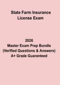 State Farm Insurance License Exam Practice Questions&comma; Answers & Agent Certification Study Guide &lpar;2026 Updated&rpar;