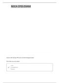 NSCA CPSS CHAPTER 1- PERFORMANCE DIMENSIONS &vert;ACTUAL EXAM QUESTIONS AND VERIFIED ANSWERS 