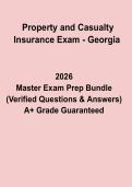 Georgia Property & Casualty Insurance Exam Practice Questions&comma; Answers & Licensing Study Guide &lpar;2026 Updated&rpar;