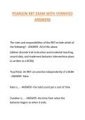 PEARSON RBT EXAM WITH VERRIFIED ANSWERS