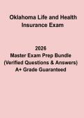Oklahoma Life & Health Insurance Exam Practice Questions&comma; Answers & Licensing Study Guide &lpar;2026 Updated&rpar;