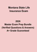 Montana State Life Insurance Exam Practice Questions&comma; Answers & Licensing Study Guide &lpar;2026 Updated&rpar;