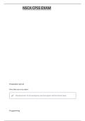 NSCA CPSS CHAPTER 3-PERIODIZATION AND PROGRAMMING FOR INDIVIDUAL SPORTS QUESTIONS AND VERIFIED ANSWERS 