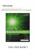 Test bank for Dental Radiography&colon; Principles and Techniques 5th Edition all pages fully covered with test questions and answers grade A&plus;