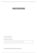 NSCA CPSS PART 2 QUESTIONS AND VERIFIED ANSWERS &lpar;CORRECT SOLUTIONS&rpar; 