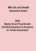 Minnesota Life & Health Insurance Exam Practice Questions&comma; Answers & Licensing Study Guide &lpar;2026 Updated&rpar;