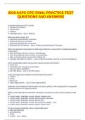 2019 AAPC CPC FINAL PRACTICE TEST QUESTIONS AND ANSWERS