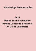 Mississippi Insurance Test Practice Questions&comma; Answers & Licensing Study Guide &lpar;2026 Updated&rpar;