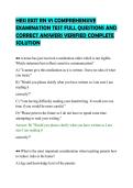 HESI EXIT RN V1 COMPREHENSIVE&NewLine;EXAMINATION TEST FULL QUESTIONS AND&NewLine;CORRECT ANSWERS VERIFIED COMPLETE&NewLine;SOLUTION