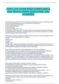 AAPC CPC EXAM PREP COMPLIANCE AND REGULATORY QUESTIONS AND ANSWERS